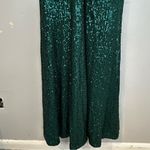 Baltic Born NWT One Shoulder Green Sequin High Slit Maxi Dress Gown Size Small Photo 9