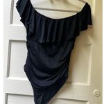 La Blanca Island Goddess Off the Shoulder Ruffle Swimsuit One Piece Black S Photo 0