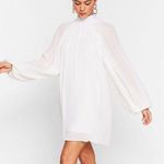 Nasty Gal White Pleated Chiffon Dress Photo 0
