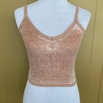 American Eagle women XS Distressed tan & white textured crop tank top Photo 0