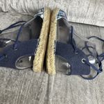 J.Jill Strappy Sandals 8 Blue And Purple Floral Espadrille Flats Resort Vacation Photo 6