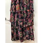 Hutch Tisha Ruched Maxi Dress Black Floral Multi Size 10 NWT Tiered Skirt w Slit Photo 13