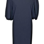 Preston & York Lagenlook Balloon Sleeve Round Neck Midi Dress Dark Academia Sz 6 Photo 0