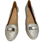 Coach NWOB Marah Glitter Bow Slip On Loafers Flats Sz 8.5 Metallic Gold Shoes Photo 0
