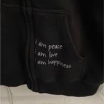 Peace Love World  black zippered hoodie Photo 1