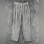 Aerie  High Rise Pinstripe Fringe Lounge Pants Black White Beach Flowy Breathable Photo 1