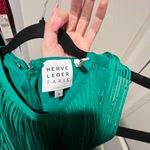 Herve Leger Green Fringe Dress Photo 4