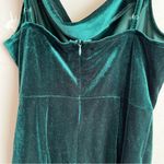 Cider  Green Velvet Faux Wrap Mini Dress Photo 6