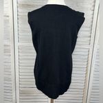 Cable & Gauge  Knit Tank Top w Chiffon & Rhinestone Black-Large Photo 2