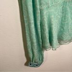 Nikka Silk Peplum Blouse Peacock Beaded Teal Green M Blue Size M Photo 3