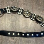 Leather and stone silver medallion wrap belt Photo 2