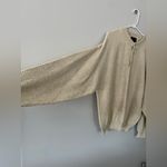 Unique Vintage VTG Milford Knit Henley Button Woven Sweater Cream Beige Oversized Hippie Size L Photo 2