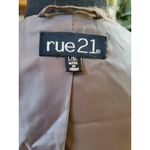 Rue 21  Faux Fur Lined Vest Jacket Pockets L/XL Brown Hook/Eye Closure Fluffy Photo 8