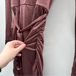 RTR Louna Brown Shimmery Collared Long Sleeve Side Ruched Mini Dress Sz L Size L Photo 5