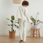 Known Supply • Dawn Pants in Pearl • Cream Ivory Flare Organic Cotton Size M Photo 3