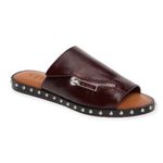 1. State  Cadwyn Burgundy Leather Zipper Studded Slide Sandal Photo 17