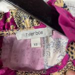 Tyler Böe Leopard Cheetah Print Ruffle Hem Dress Pink Magenta Puff Sleeve XS Photo 12