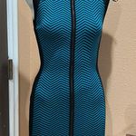 Gracia  teal and black bodycon short dress Photo 3