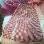 Edikted  Red Plaid Maxi Skirt Photo 1