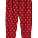 Jockey Red Snowflake Fleece Jogger Pajama Pants SZ S Red Photo 0