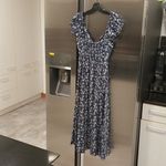 Tolani 💕NICKY HILTON x 💕 Silk Montauk Midi Dress ~ Navy Blue Anchor Print XS Photo 13