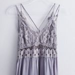 Pink Lily Strappy Adella Ruffle Mini Dress Gray Size M Photo 2