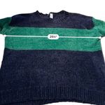 Aerie Offline by Navy Blue & Green Long Sleeve Crewneck Chenille Sweater Sz L Photo 9