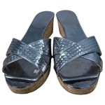 Jimmy Choo Panna CBL Steel Cubed Mirror Leather Platform Sandals IT 40.5 US 10.5 Photo 2