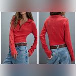 Free People NWT  We The Free Midnight Half Zip - high risk red - XL Photo 1