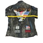 Diamond Plate Buffalo CustomLeather Biker Jacket w/ Patches American Photo 9