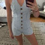 Blue and white striped romper Photo 0