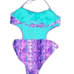 Ocean Pacific Purple Snake Skin Print Swimsuit Photo 1