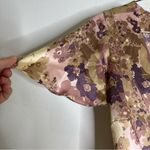 Banana Republic  Small Purple Floral Silk Short Sleeve Wrap‎ Top CP Photo 2