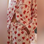 Printfresh  FULL SET  Long Sleeve Heart Print Pajamas Pink Red XL Loungewear Photo 2