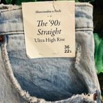 Abercrombie & Fitch  90's Straight Ultra High Rise Jeans Distressed 36 22S Short Photo 2