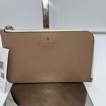 Kate Spade New York Sm Lzip Wristlet Wallet Toasted Hazelucy Saffiano Leather Tan Photo 0