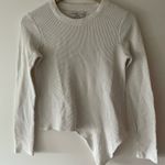 Madewell Texture & Thread Cream Jacquard Knot Front Crew Neck Top Photo 2