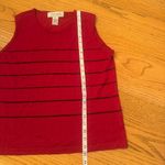 Jones Wear  Women’s Size Large Red Blue Stripe Tank Top Silk Polyester Blend Photo 3