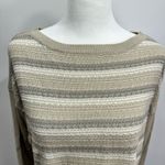 Woolrich  Arcana Boatneck Earth Tone Striped 100% Cotton Sweater Cottagecore NEW Photo 2