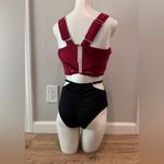 NEW Zasha Polewear Pole Set Red V Top and Black Cutout Bottoms 4 S Photo 1