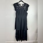 Foxie Dox Florence Lace & Swiss Dot Maxi Dress Large Whimsygoth Dark Fairy Photo 13