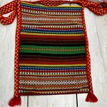 Vintage Multicolor Woven Hobo Tote Bag Boho Festival Fairycore Western Tassels Red Photo 5