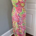 Lilly Pulitzer  Marlisa All Nighter Tropical Jersey Strapless Maxi Dress sz XS Photo 0