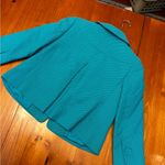 Ann Taylor  teal blue and white polka dot swing blazer sz 0 Photo 6