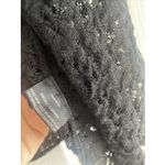 Eileen Fisher  Womens Medium Black Wool Open Knit Cardigan Sweater Photo 4