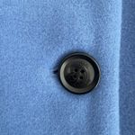 Michael Kors Wool Coat Womens XL Blue Single Breasted Overcoat Minimalist Luxury Photo 8