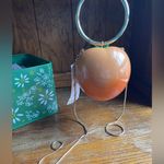 ZARA NWT  Box Style Orange Peach Clutch with Gold Handle & Chain Shoulder Strap Photo 7