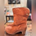 UGG  Lynnea Size 9 Shearling Studded Brown Leather Heel Boots Photo 1