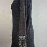 Soft Surroundings Tao Thermal Tunic Top S Small Washed Black Button Pattern Cuff Photo 2