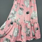 Handmade Muumuu Dress Floral Light Pink Maxi Ruffle Greek Ribbon Short Sleeves Size M Photo 7